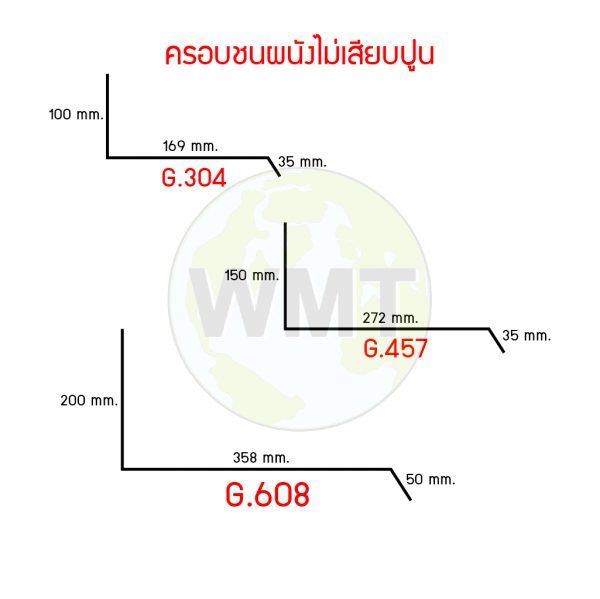 ครอบชนผนังไม่เสียบปูน