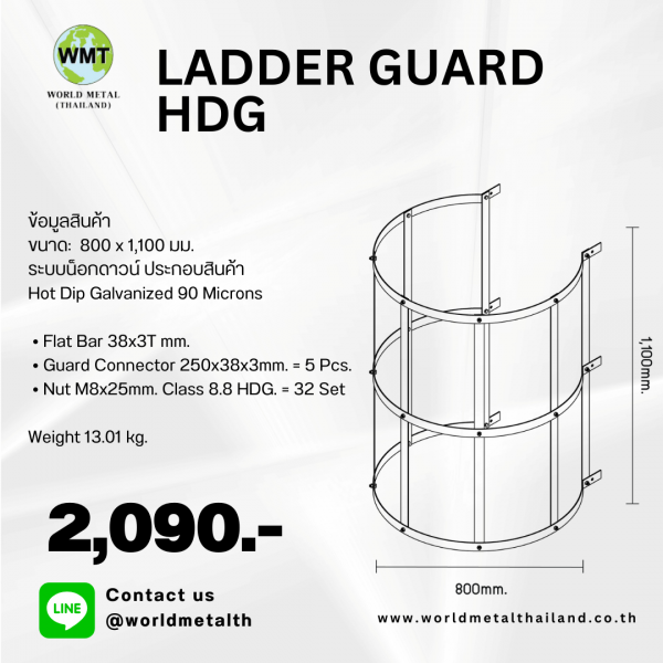 Ladder Guard การ์ดกันตก การ์ดติดบันไดหันหงายหลัง