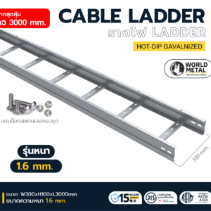 CABLE LADDER – รางเดินสายไฟขั้นบันได ชนิดสำเร็จรูป (W300×H100×L3000)